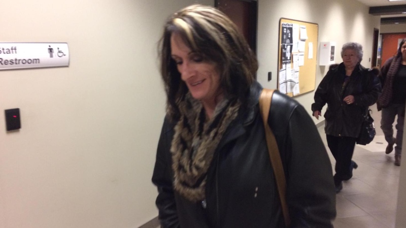 Windsor Police Staff Sgt. Christine Bissonnette leaves a Human Rights Tribunal of Ontario hearing where she is claiming "gender biased discrimination" (Photo courtesy: AM800's Zander Broeckel)