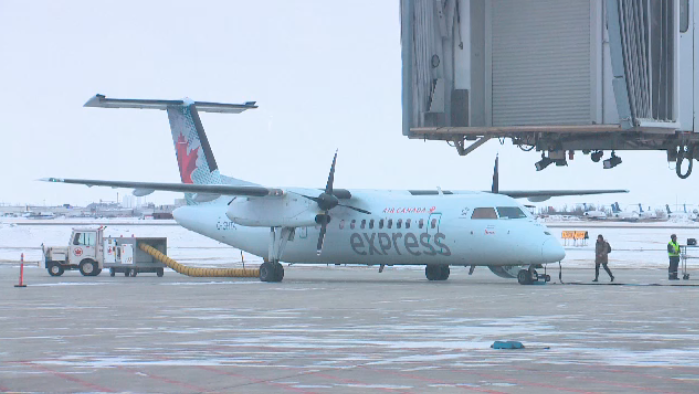 Air Canada Express plane at Saskatoon airport.