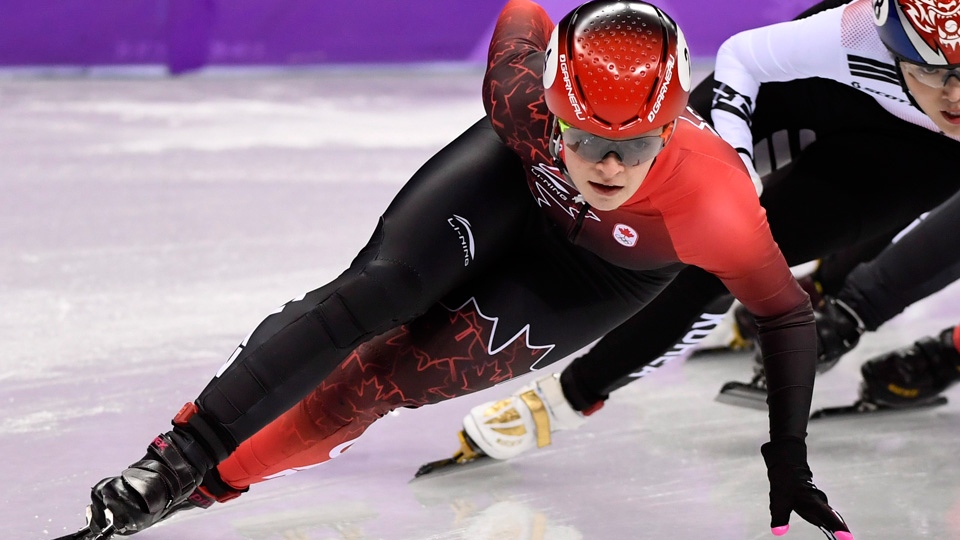 Kim Boutin skates short-track speedskating 