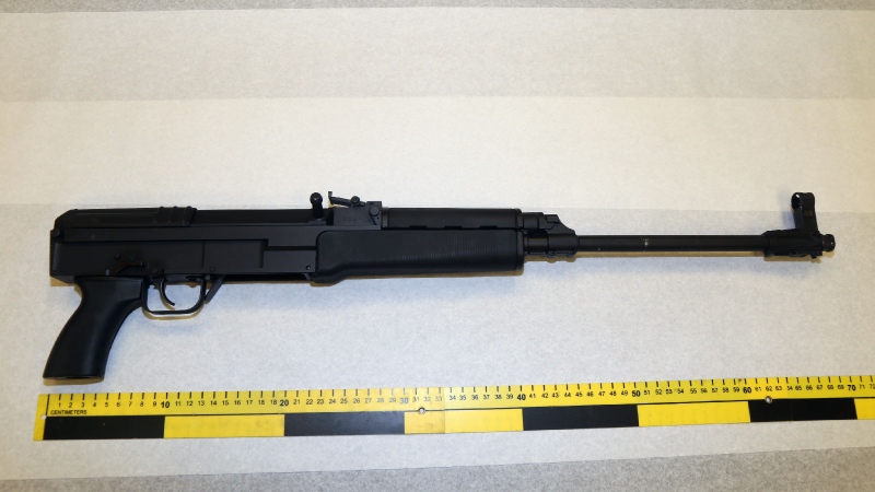 A semi-automatic rifle has been seized and a 24-year-old man has been charged as part of an anti-gang investigation. (Ottawa Police)