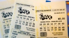 A lotto Max ticket is shown in Toronto on Monday Feb. 26, 2018. (THE CANADIAN PRESS)
