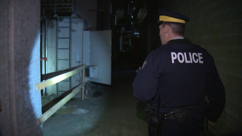On Tuesday, police attended the former Catalyst Paper mill at Elk Falls, which has fallen into a state of disrepair after being unused for seven years. Feb. 28, 2018. (CTV Vancouver Island)