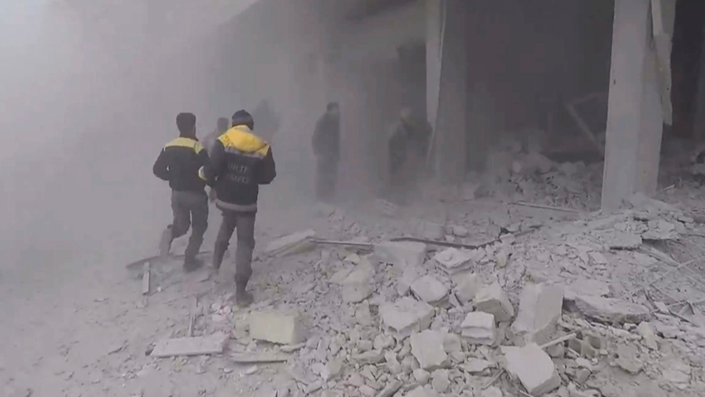 airstrikes hit in the eastern Ghouta region