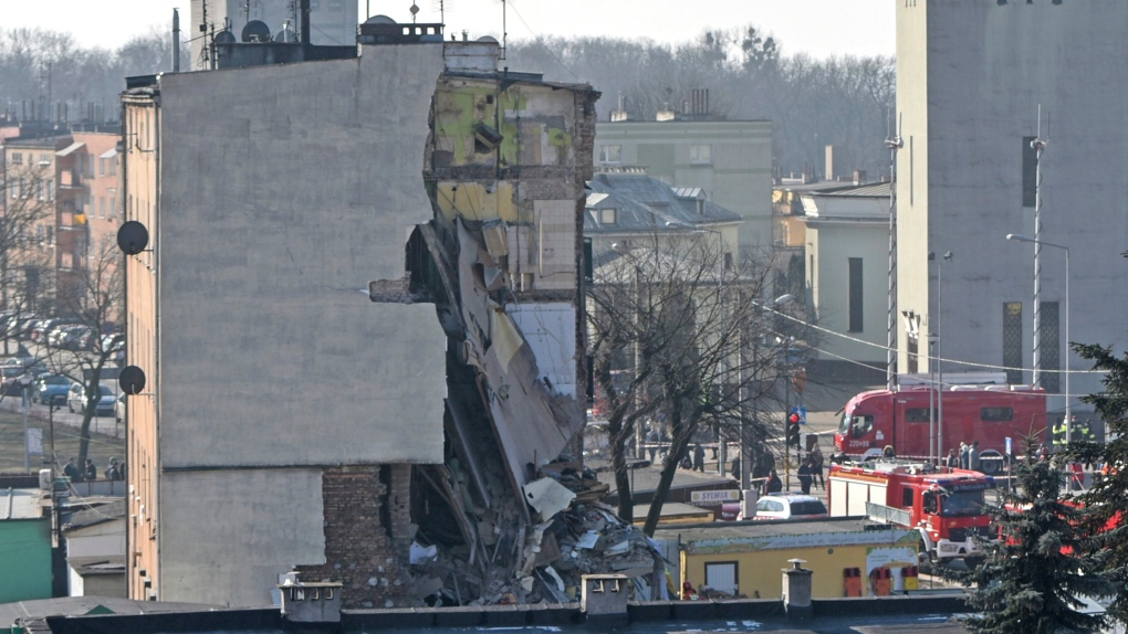 Collapsed building in Poznan