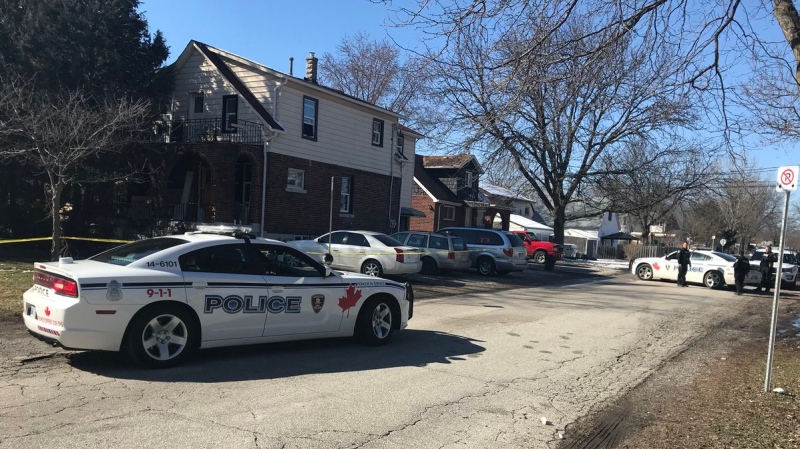 Windsor police were called to a shooting on Charles Street in Windsor, Ont., on Saturday, March 3, 2018. (Angelo Aversa / CTV Windsor)