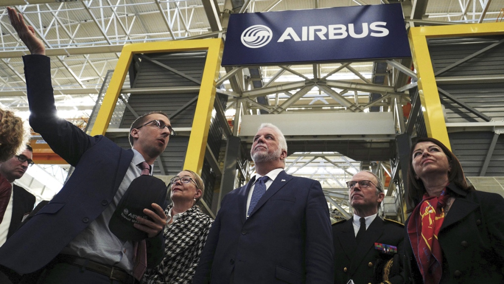 Quebec Premier Couillard visits Airbus in France