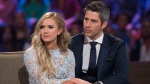This image released by ABC shows Lauren Burnham, left, and Arie Luyendyk Jr. on "The Bachelor: After the Final Rose." Luyendyk says he's willing to take the heat for dumping Becca Kufrin to find true love with runner-up Lauren Burnham. (Paul Hebert/ABC via AP)