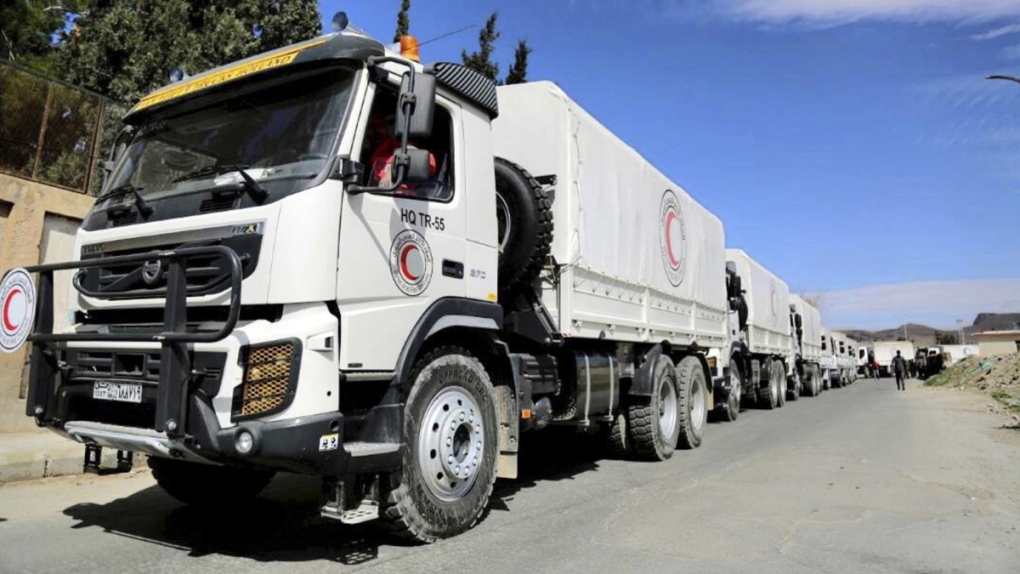 Syrian Red Crescent convoy in Douma