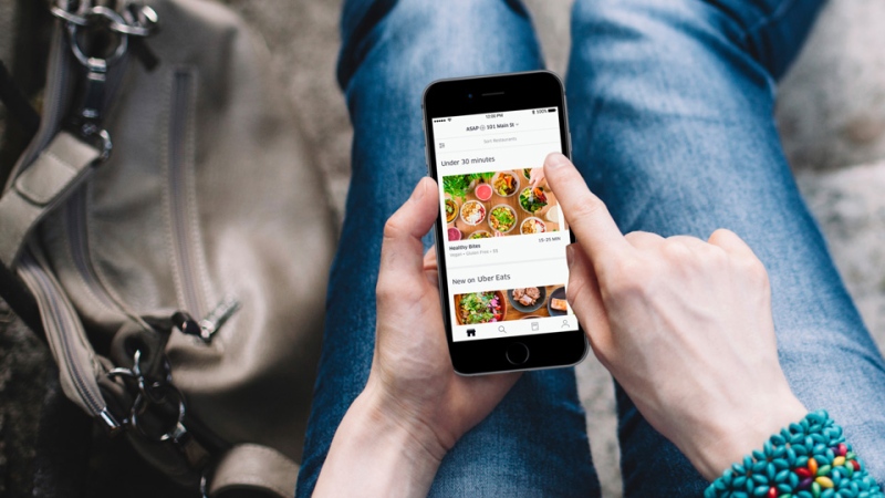 The Uber Eats app is seen in an undated image from the company. 