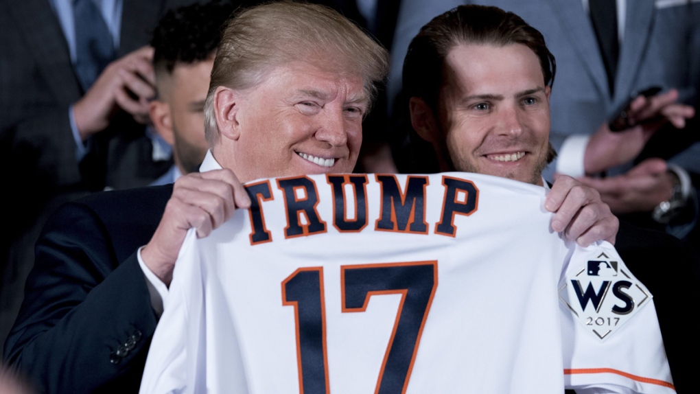 Trump and Houston Astros' Josh Reddick
