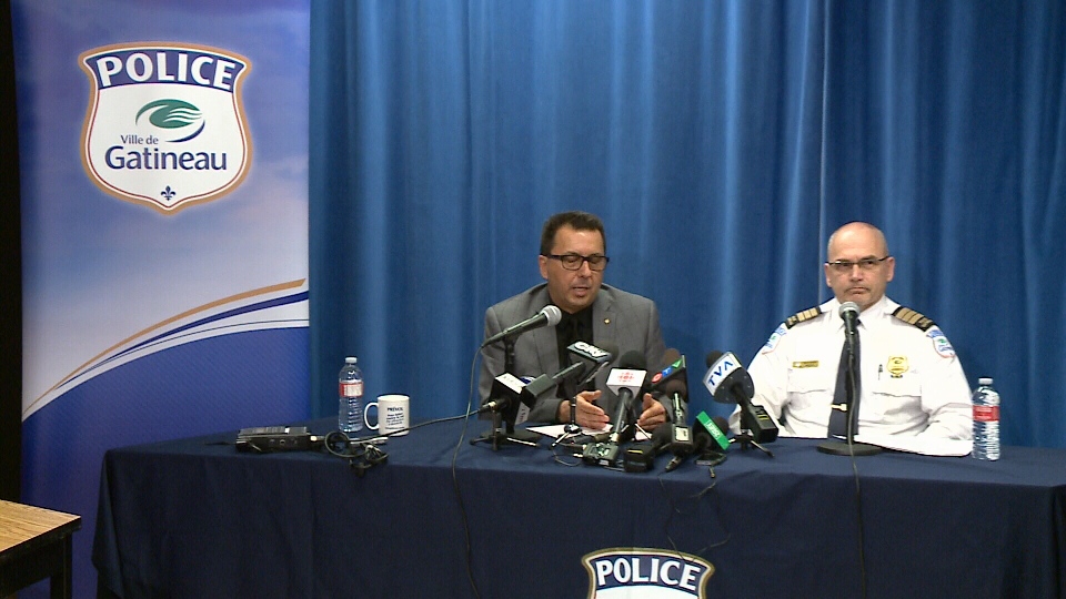 Gatineau Police discuss arrest at news conference.