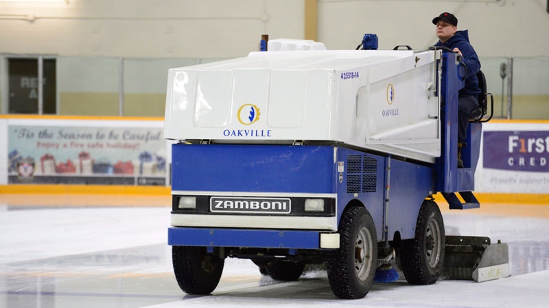 Months after an ammonia leak killed three men at an ice rink in southeastern British Columbia, some industry experts are raising concerns about the staffing and inspections of arenas using the hazardous gas. A Zamboni cleans the ice surface at a rink in Oakville, Ont., Dec.7, 2017. (THE CANADIAN PRESS)