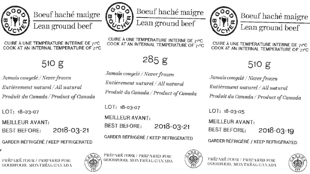 Good Boucher Lean Ground Beef labels