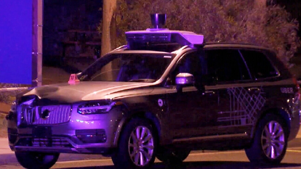Self-driving Uber vehicle hits pedestrian