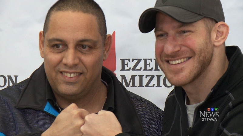 Stuart Schwartz (right), better known as Majic 100 host Stuntman Stu, met his bone marrow donor David Levi (left), the man he credits with saving his life. 