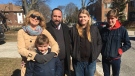 Ward 3 Councillor Rino Bortolin with his family on Victoria Avenue in Windsor, Ont., on Thursday, March 22, 2018. (Melanie Borrelli / CTV Windsor)