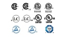 Some common Canadian certification marks that should always appear on electrical products.