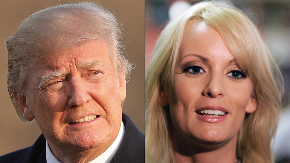 Donald Trump, left, and Stormy Daniels