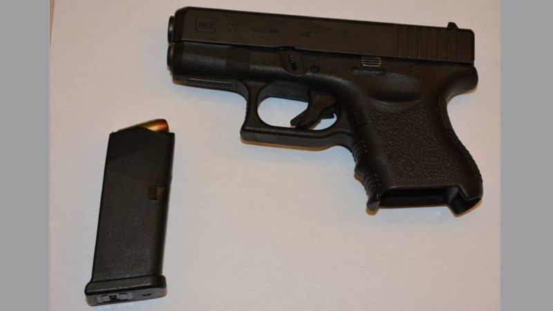 A handgun allegedly seized in a search outside a downtown Toronto nightclub at Bathurst Street and Wellington Street is pictured on April 7, 2018. (Handout /Toronto Police)