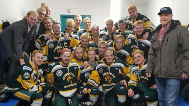 Toronto rapper Drake sports Humboldt Broncos jersey in support at