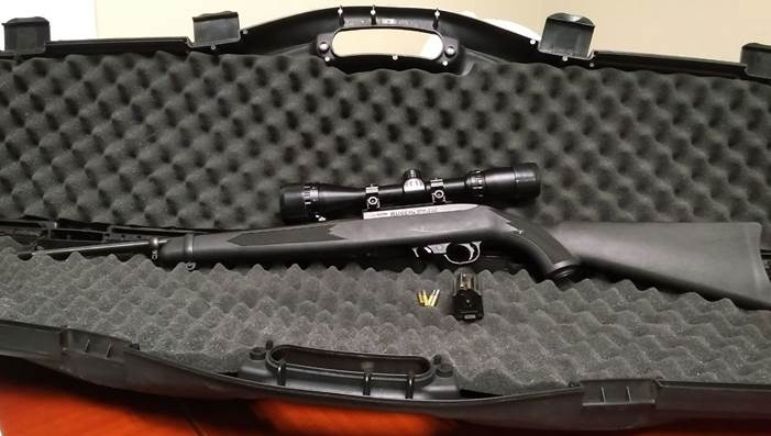 Police seized a loaded Ruger 10/22 .22 calibre rifle in Chatham. (Courtesy Chatham-Kent police)