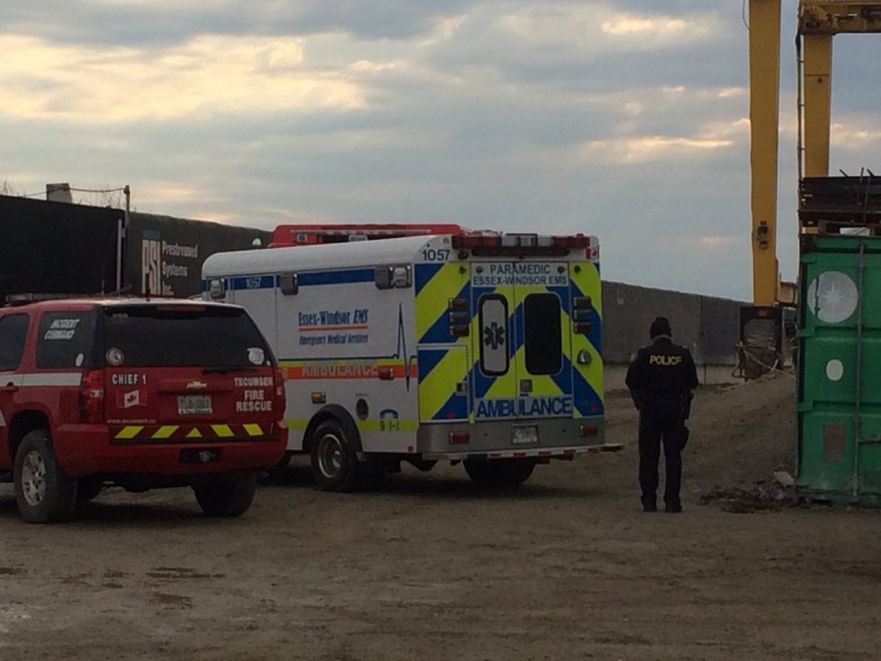 Emergency crews were called to Prestressed Systems Inc. at 5058 Walker Rd in Tecumseh, Ont., on Thursday, April 12, 2018. (Michelle Maluske / CTV Windsor) 