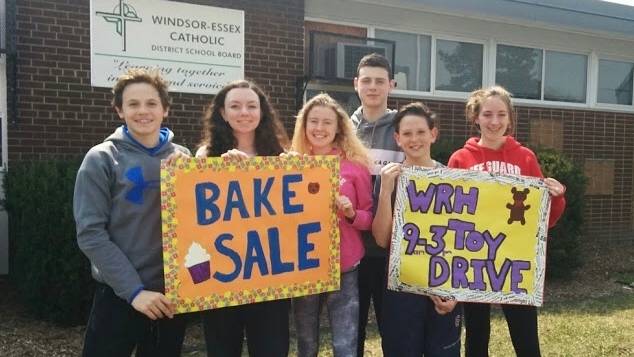 A group of Grade 8 students at St. John Vianney Catholic Elementary School in Windsor on April 13, 2018. (courtesy of Jennifer Moore)