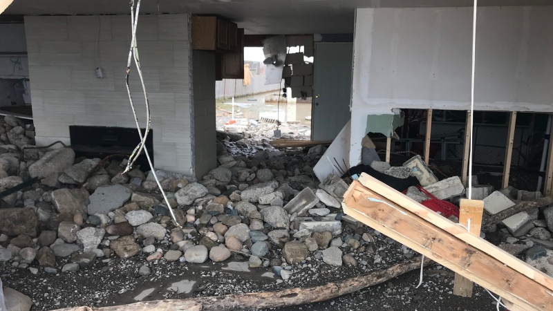 Flood damage at a home on Cotterie Park Road in Leamington, Ont., on Tuesday, April 17, 2018. (Rich Garton / CTV Windsor)