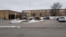 Police investigate an incident at Huron Park Secondary School on April 18, 2018.