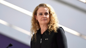 Governor General Julie Payette delivers remarks during a celebration of the 100th anniversary of Statistics Canada at its headquarters in Ottawa on Friday, March 16, 2018. THE CANADIAN PRESS/Justin Tang