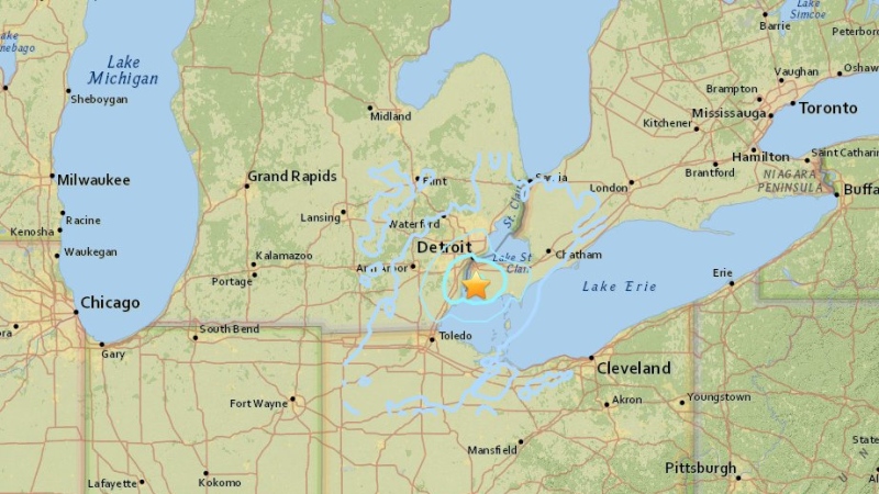 The magnitude-3.6 quake struck near Amherstburg, Ont., south of Windsor, according to the United States Geological Survey (USGS)