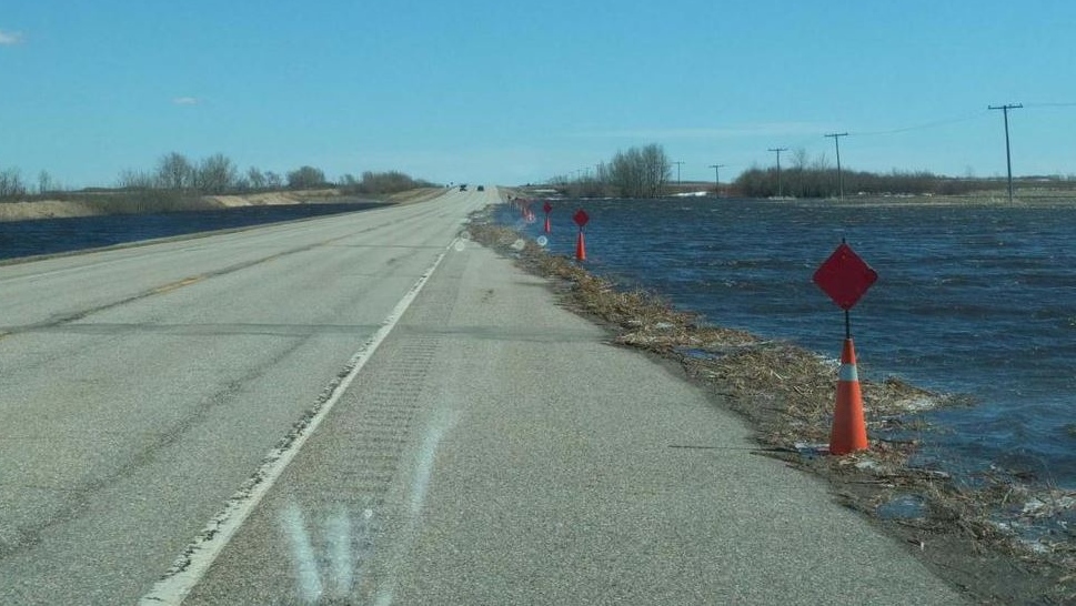 water rising on highway 16 
