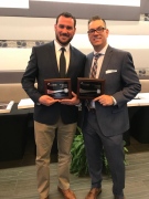 CTV Windsor reporter Rich Garton (left) and Director of News and Information for Bell Media Windsor Manny Paiva accept awards at the RTDNA Central Region Conference (Rich Garton / CTV Windsor) 