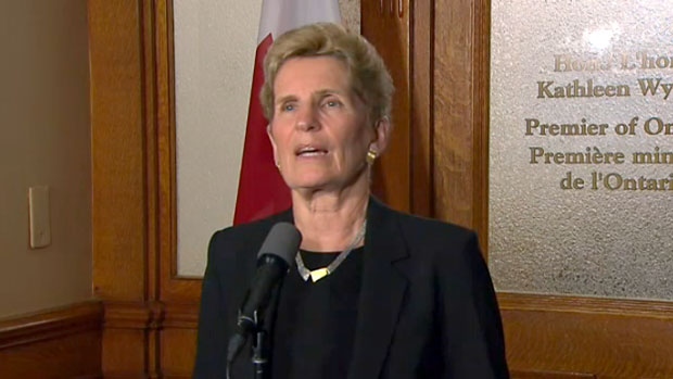 Premier Kathleen Wynne speaks to reporters regarding the latest on the investigation into the Toronto van attack on April 25, 2018. 