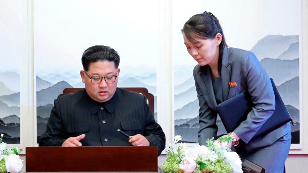 Kim Jong Un and his sister, Kim Yo Jong