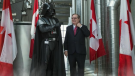 Darth Vader (left) meets with Librarian and Archivist of Canada Guy Berthiaume, May the 4th, 2018. (Library and Archives Canada)
