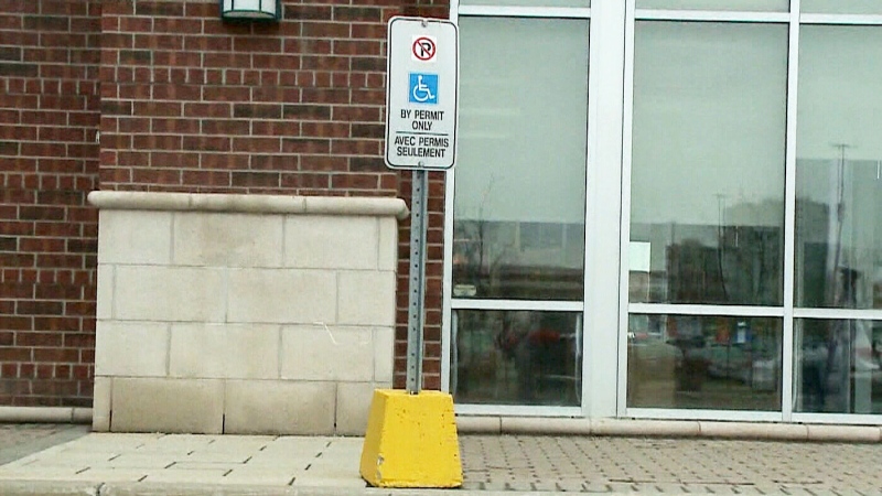 Accessible parking permit sign