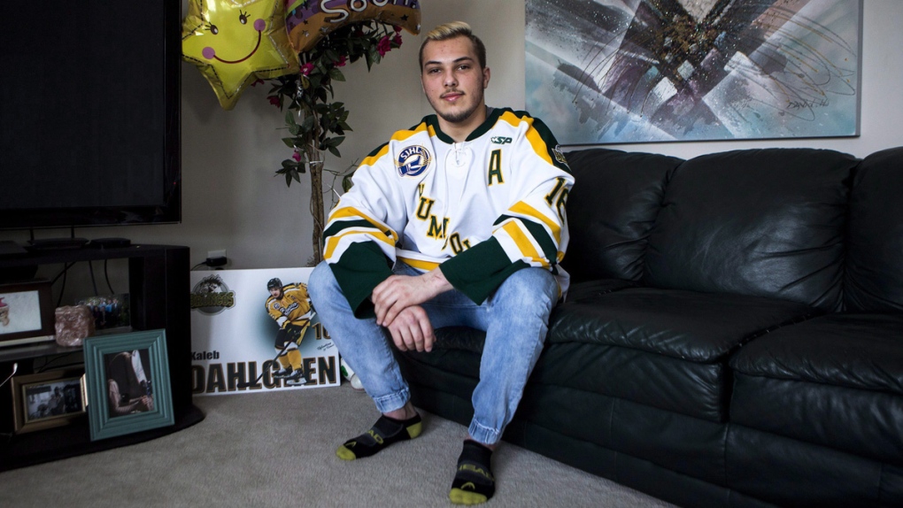 Kaleb Dahlgren at home in Saskatoon