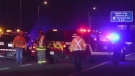 A male pedestrian was struck and killed by two vehicles on the QEW in Grimsby late Saturday night. 