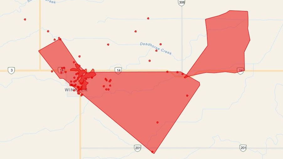 Winkler outage map
