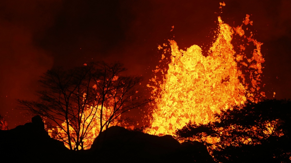 Lava spews from Hawaii volcano