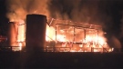 Firefighters were called to battle a blaze at Sunnybrook Stables on Monday morning. 