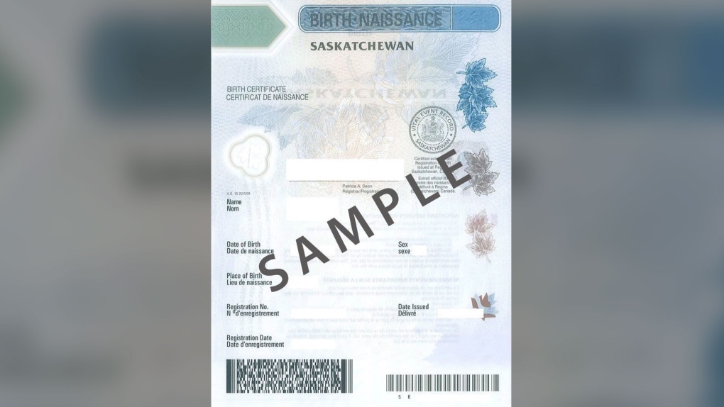 Saskatchewan birth certificate 