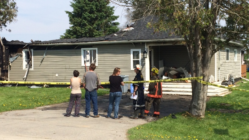 An early morning fire destroyed two homes in the community of Baxter on May 26, 2018. (CTV Barrie)