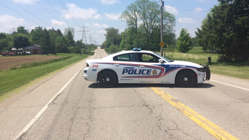 Fatal crash on Gore Road in London Ont. on May 27, 2018. (Brent Lale/CTV)