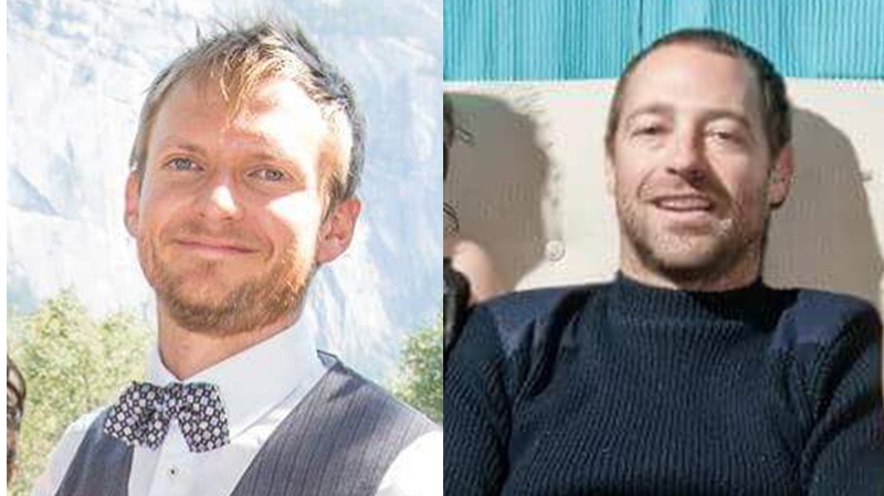 Dan Archbald, left, and Ryan Daley, right, were last seen leaving Ucluelet Small Craft Harbour on May 16, 2018 and found dead more than a month later.  (RCMP Handout)