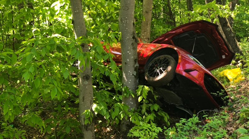 A man and a woman in their 20s have died after their vehicle went off the roadway  in Gatineau Park crashing into the bush on Tuesday, May 29, 2018.