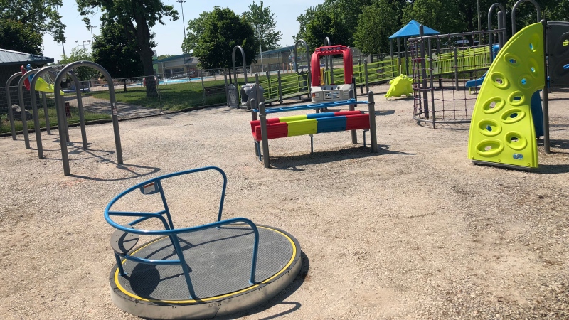 The new Lacasse Park playground in Tecumseh, Ont., on Tuesday, May 29, 2018. (Melanie Borrelli / CTV Windsor)