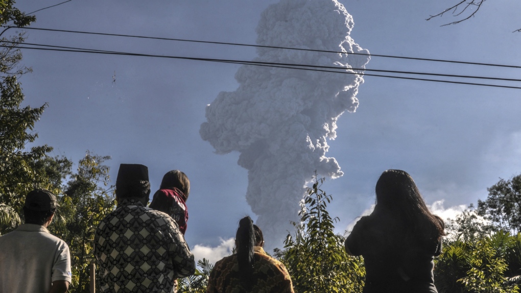 Mount Merapi erupts