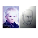 The first photo shows Adrien McNaughton, 5, shortly before he disappeared in 1972. The second image is an artist,s depiction of what he might look like now.
